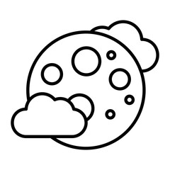 Moon Thin Line Icon