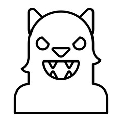Werewolf Thin Line Icon