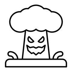 Evil Tree Thin Line Icon