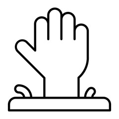 Obraz premium Zombie Hand Thin Line Icon