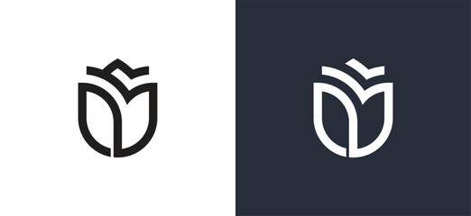 Rose Flower Floral Logo Concept symbol icon sign Element Design. Cosmetics, Jewellery, Jewelry, Health Care, Beauty salon, Boutique, Spa, Tulip Logotype. Vector illustration template