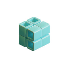 Cube 3D Render Design Element 06