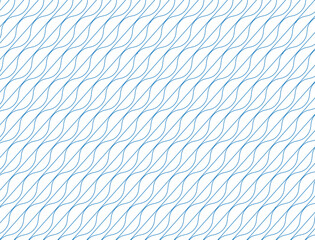 Abstract wavy vector pattern for background. Geometric monoline blue oranment. Diagonal waves.