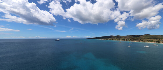Tropical clouds and calm waters of St Croix USVI