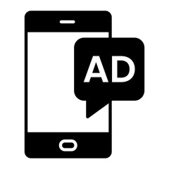 Mobile Advertisement Glyph Icon