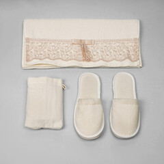 Bathrobe mockup  Empty plush dressing gown with belt mock up, isolated bathroom fashion