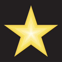 Yellow single star vector isolated on black background. christmas star decoration. Golden xmas star. Customer product rating review flat icon for apps and websites, vector. Star rating.