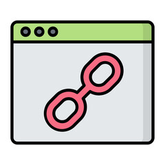 Back Link Line Color Icon