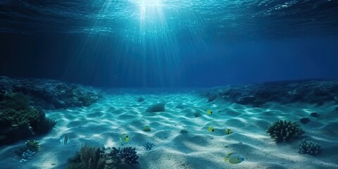 Fototapeta na wymiar underwater ocean landscape, generative ai