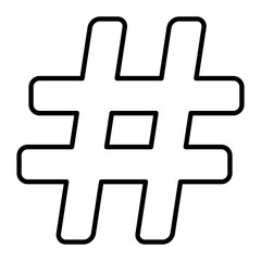 Hashtag Thin Line Icon