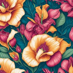 pattern with colorful flowers