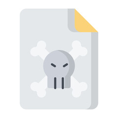 Infected File Flat Icon
