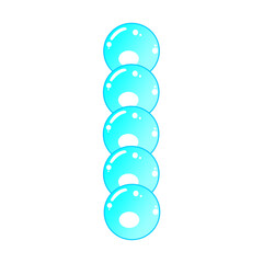 bubbles illustration with alphabet shape, bubbles illustration with letter shape