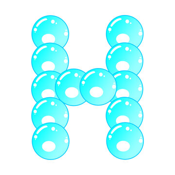 bubbles illustration with alphabet shape, bubbles illustration with letter shape
