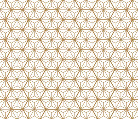 Japanese Gold background and pattern. Geometric line vector. Flower oriental background.