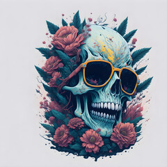 Elegant Floral Skull | High-Quality Images of Decorative Skulls with Floral Patterns for Creative Design Projects