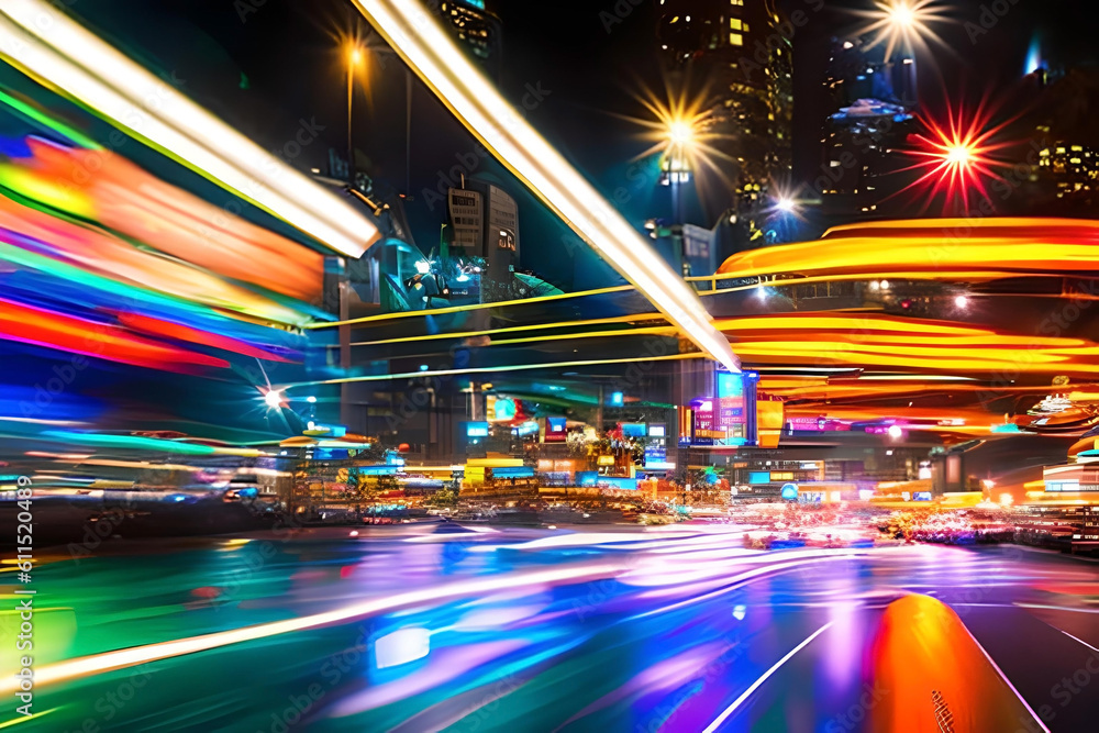 Poster a dynamic bokeh background, with vibrant and energetic out-of-focus lights in motion, creating a sen