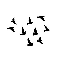 Flying bird silhouette. Vector illustration. a flock of flying birds. tattoo design