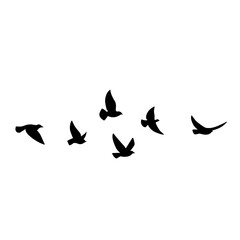Flying bird silhouette. Vector illustration. a flock of flying birds. tattoo design