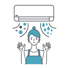 エアコントラブルで困っている女性