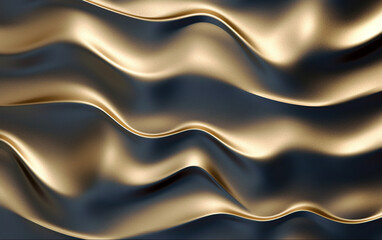 Abstract Golden Background With Waves Generative by AI