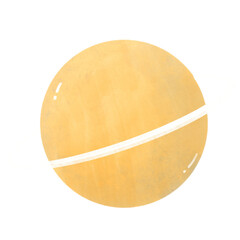 Saturn watercolor wooden ball isolated on white