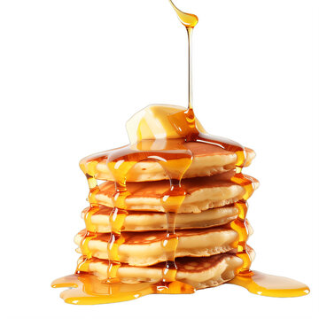 recommend clip art: A stack of pancakes covered in syrup on a transparent background png isolated Generative Ai