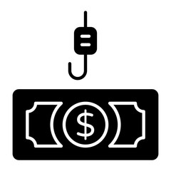 Phishing Money Glyph Icon