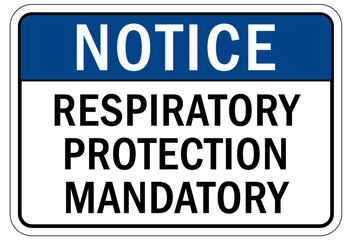 Wear respiratory equipment sign and labels