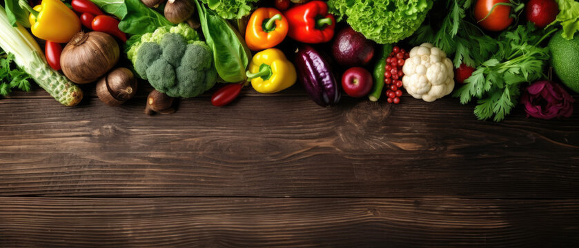 Frame of organic food. Fresh raw vegetables