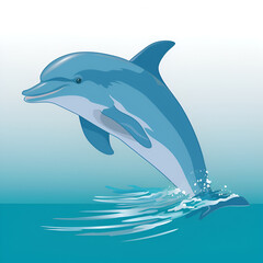 dolphin jumping out of water illustration vector Generative AI