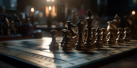 chess pieces on a chessboard Generative AI