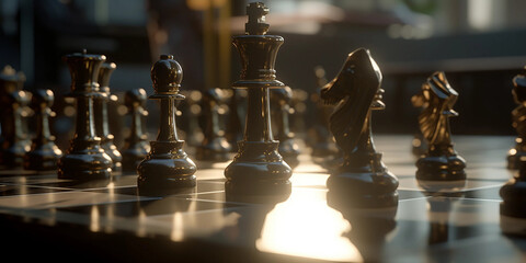 chess pieces on a chessboard Generative AI