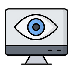 Online Privacy Line Color Icon