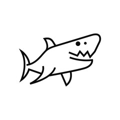 line art shark logo design vector