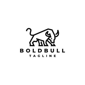 Strong bull logo design vector
