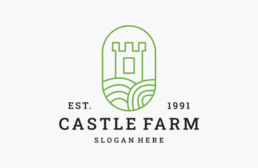 Castle farm logo template vector illustration design