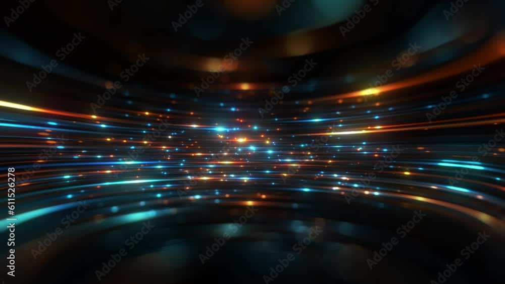 Poster luminous futuristic energy in abstract space. display of abstract lights and glowing elements in a f
