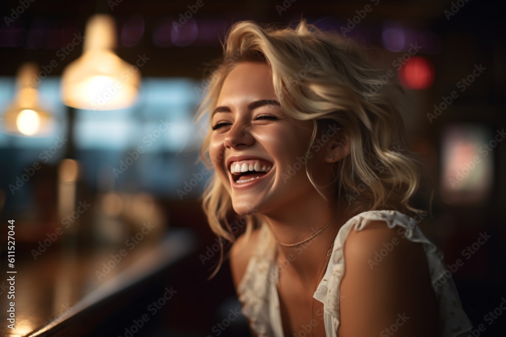 Canvas Prints ai generated beautiful woman laughing