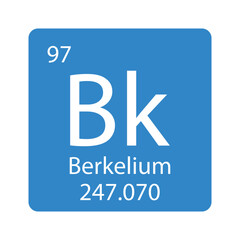 Periodic table element berkelium icon vector