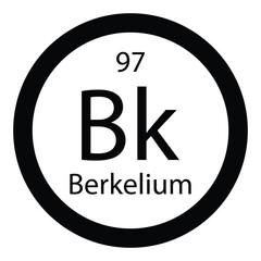 Periodic table element berkelium icon vector