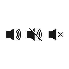 Sound icon set, speaker icon on white background