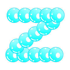 bubbles illustration with alphabet shape, bubbles illustration with letter shape