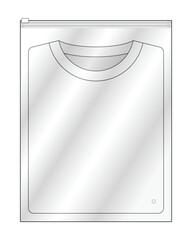 Clear plastic zip-lock bag for shirts template, vector file