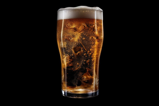 A surreal pint of beer in a dark background - Generative AI
