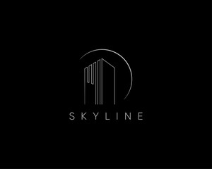 Modern real estate logo design concept. Elegant design for real estate agency, skyscrapers, cityscape planning, apartment complex, construction and architecture.