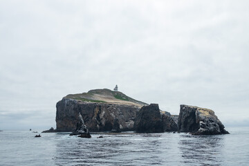 Anacapa Island Light Station and foghorn at Channel Islands National Park, California