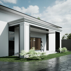 3D Render Classic Exterior House Design