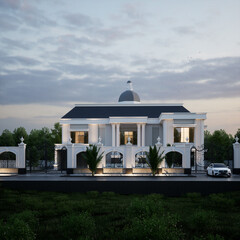 3D Render Classic Exterior House Design