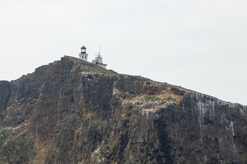 Anacapa Island Light Station and foghorn at Channel Islands National Park, California